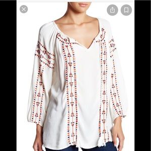 NWT Rome & Juliet Couture tasseled peasant blouse